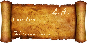Láng Áron névjegykártya
