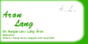 aron lang business card